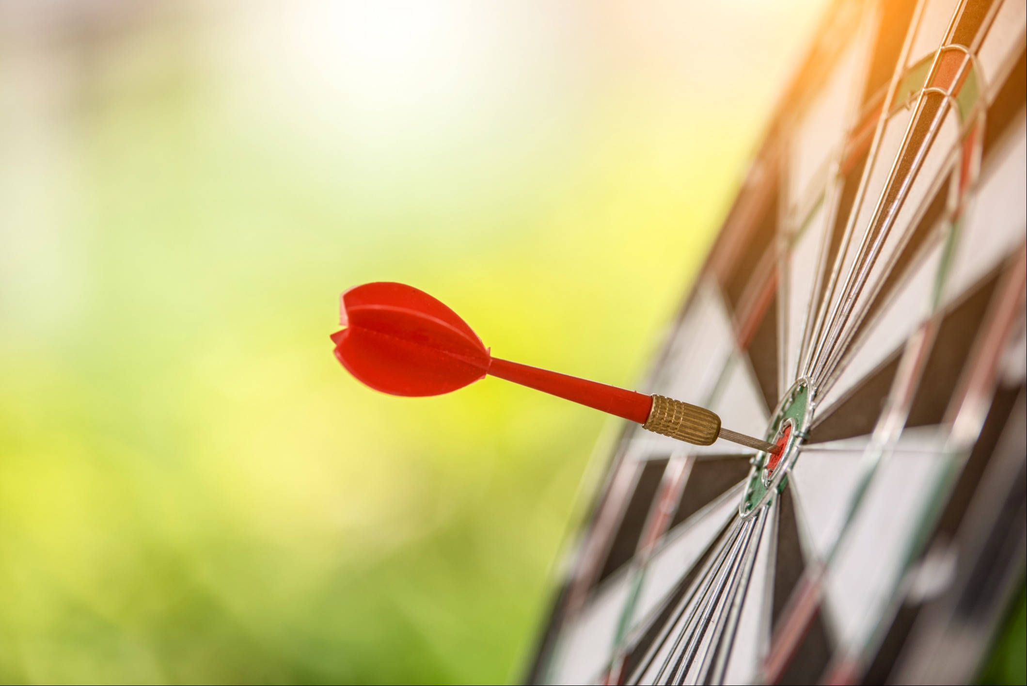 Target red arrow center of dartboard